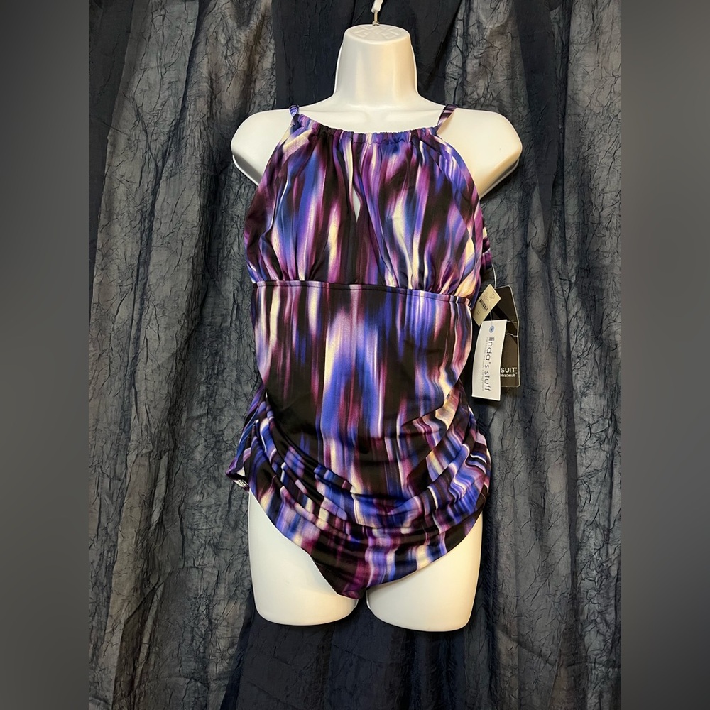 Magicsuit Miraclesuit Women’s Purple Woodstock Katrina Tummy Control Swimsuit 16